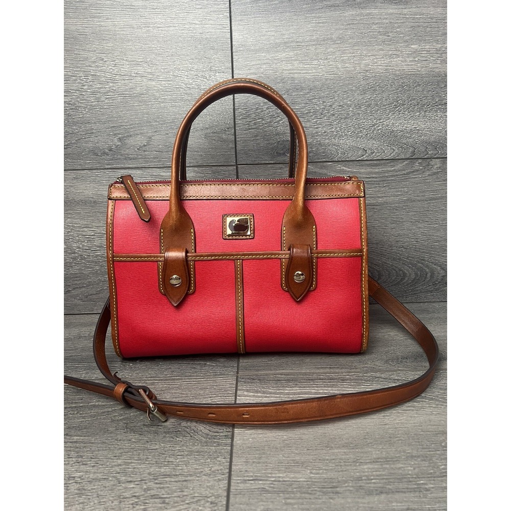Dooney & Bourke Camden Saffiano Small Satchel red bag crossbody B000479